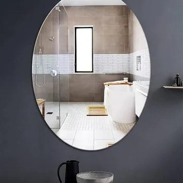 Oval Frameless Wall Mirror Sticker Set 5