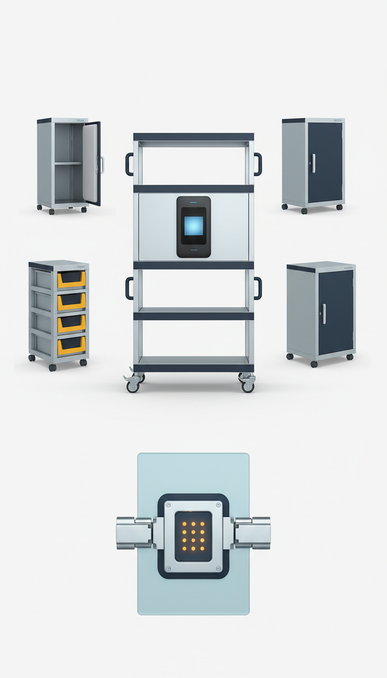 Mobile Modular Shelving Unit with Integrated Inventory Scanner