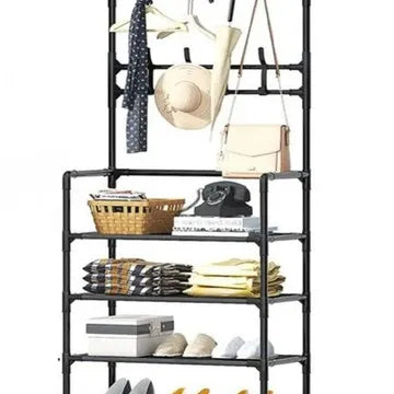 5-Tier Hanger and Shoe Rack Stand 3