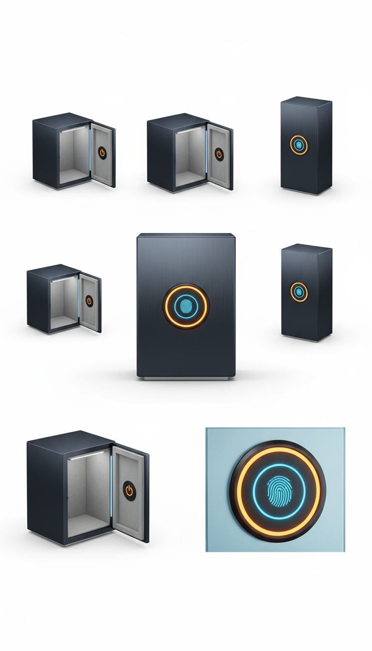 Compact Secure Storage Locker with Biometric Access